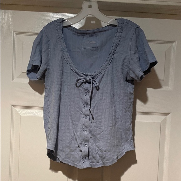aerie Tops - Aerie Women's Blue Button-Up Top